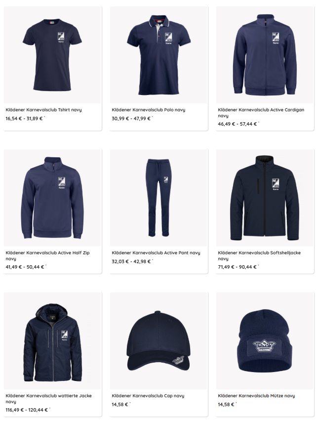 Unsere Vereinskollektion